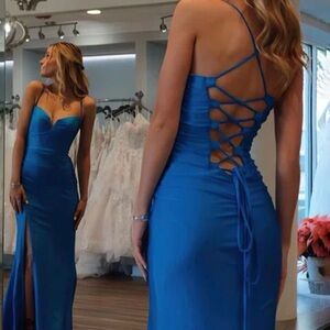 Stunning Blue Corset Prom Dress